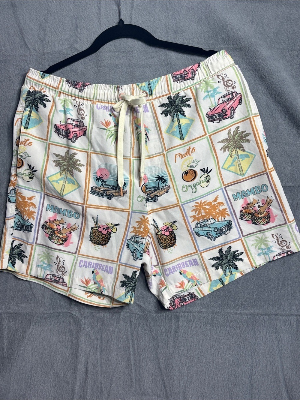 Fresh Prints Of Bel-Air By Drill Clothing Co. Tropical Vintage Print Swim Shorts
